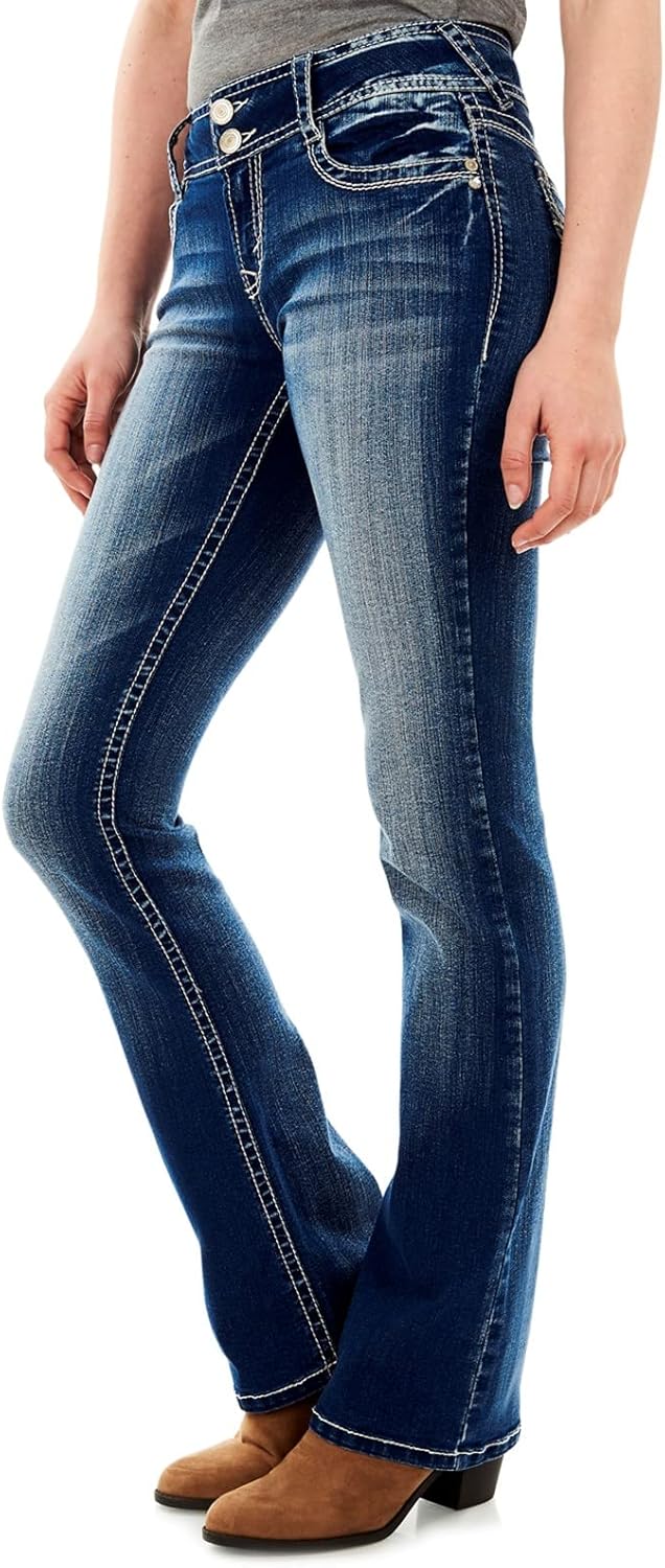Luscious Curvy Bootcut Jeans for Women Mid-Rise  Denim in Petite, Midsize, Plus Size, Juniors Jeans